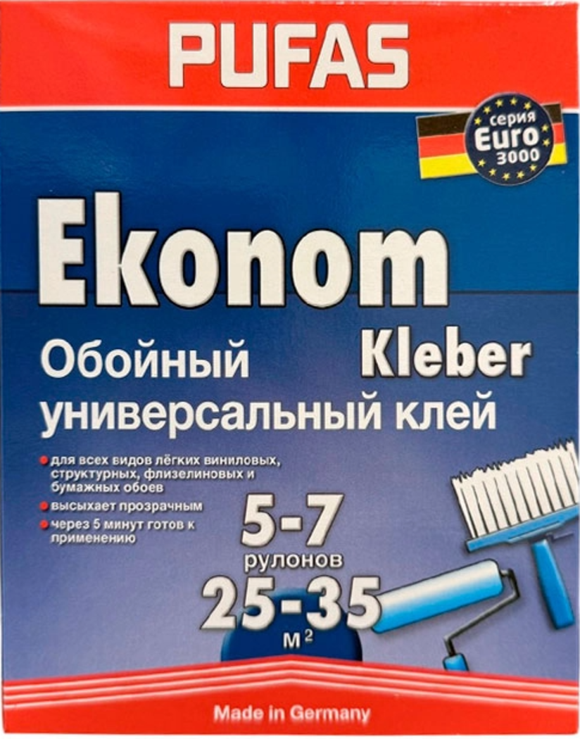 PUFAS EURO 3000 Ekonom Клей обойный универсальный, 250г. Германия (25-35 м.кв.)