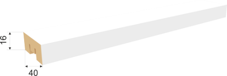 Интерьерная рейка мдф Stella Бриона Белая 16*40*2700 мм